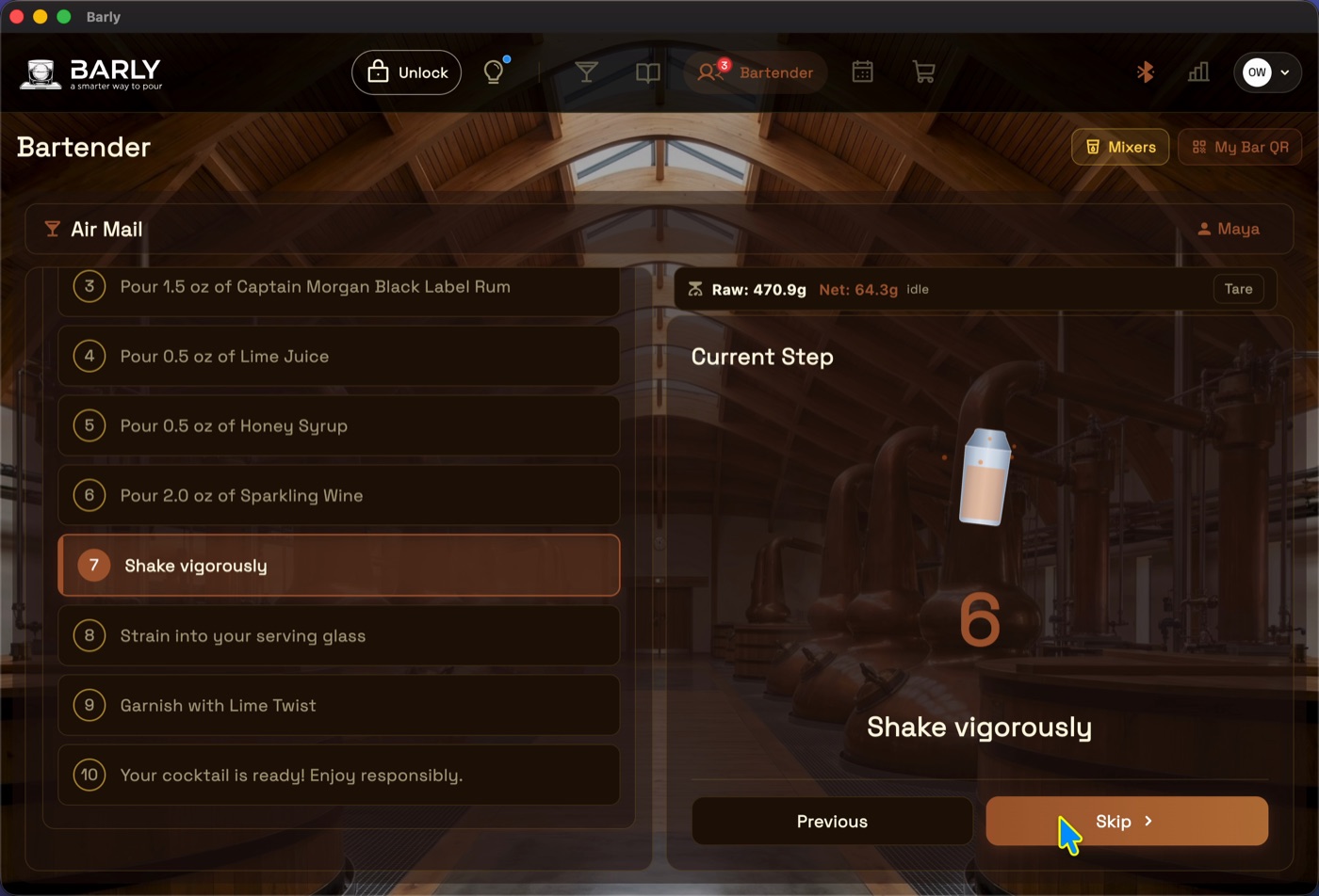Shake step with countdown timer